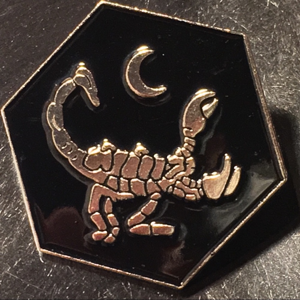 Scorpion scorpio pin black silver enamel metal NWB